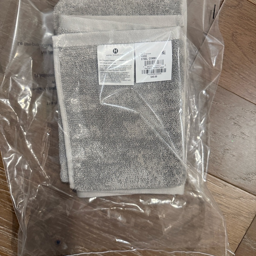 Hotel Collection Turkish Cotton Gray Hand Towel